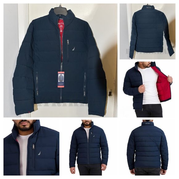 NWT Nautica Men’s Quilted Puffer Jacket BLUE - Picture 2 of 10